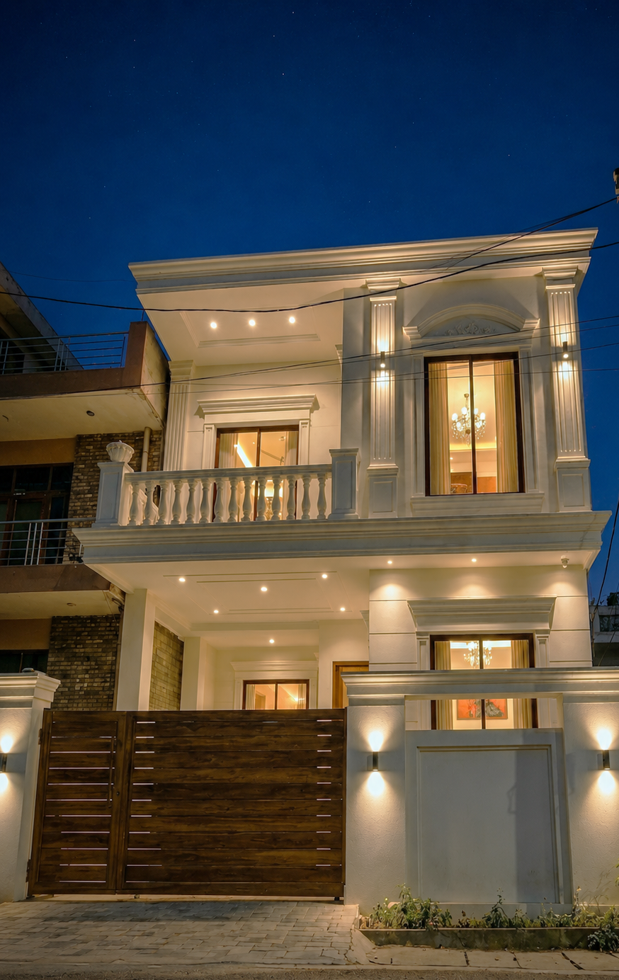 The White Villa built by Klanskraft, construction company in Lucknow