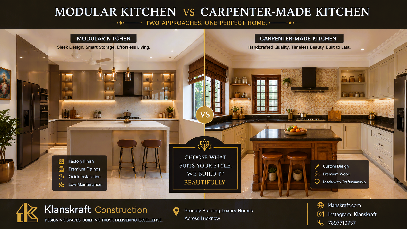 Modular Kitchen vs Carpenter-Made Kitchen: Which Should You Choose? (2026 Guide)